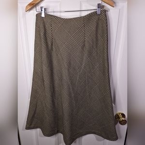 Premise brown black Houndstooth bias cut skirt size 6